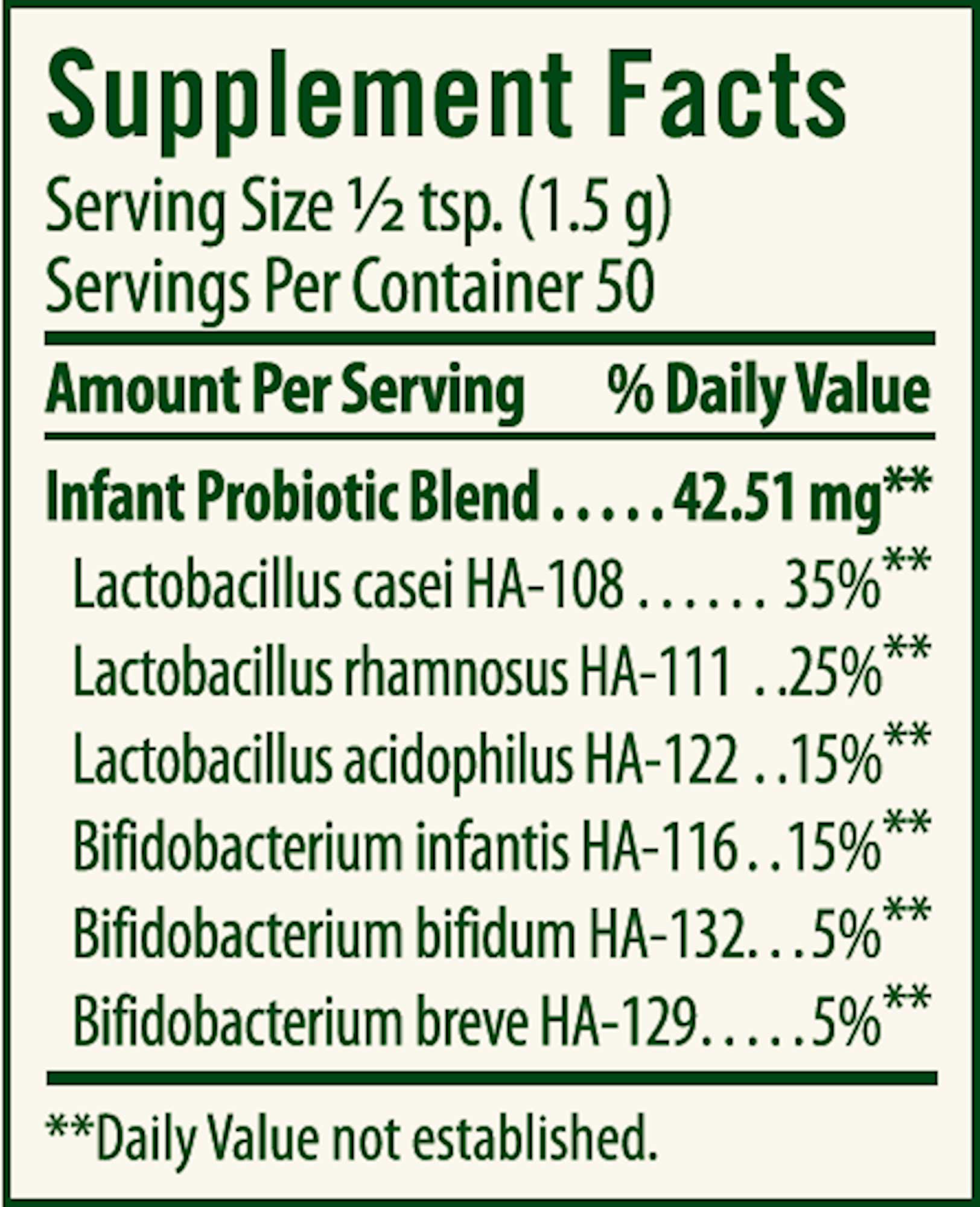 Flora Toddler’s Blend Probiotic Ingredients