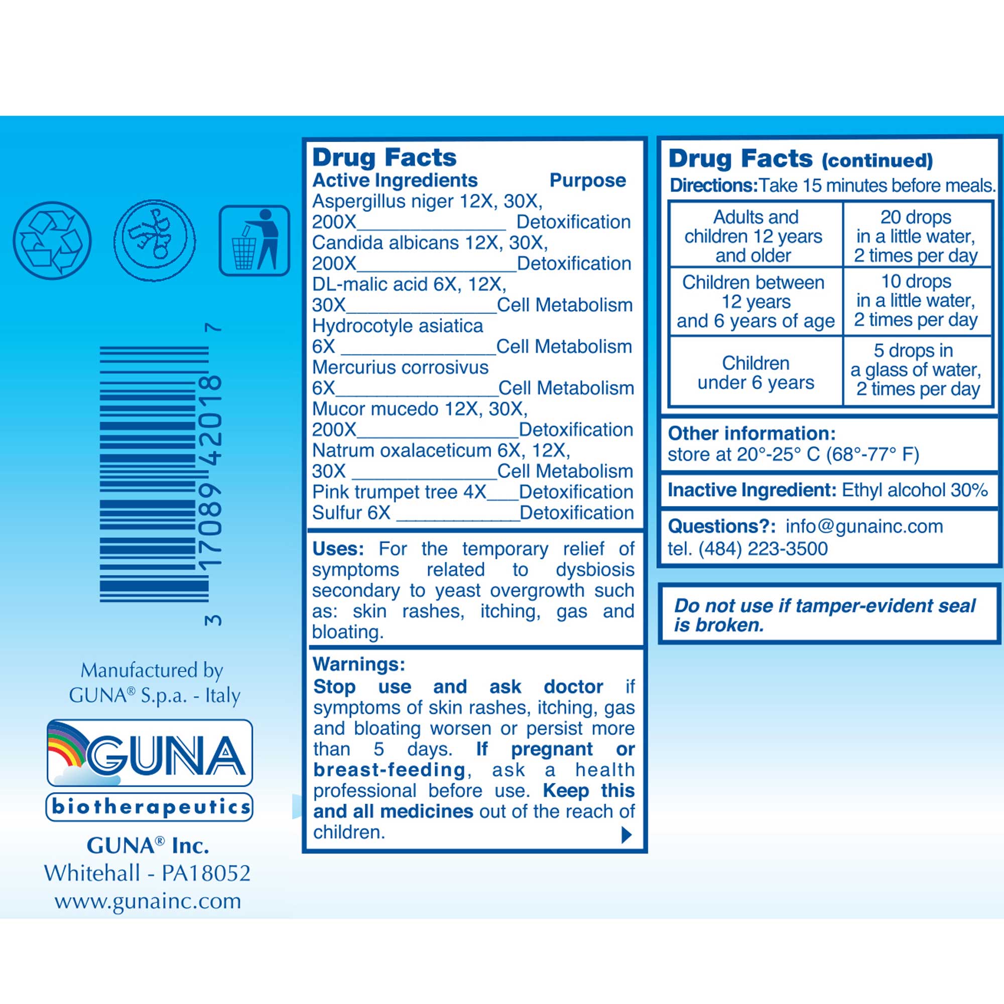 GUNA Biotherapeutics MICOX Ingredients