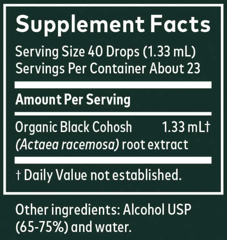 Gaia Herbs Black Cohosh Root Ingredients