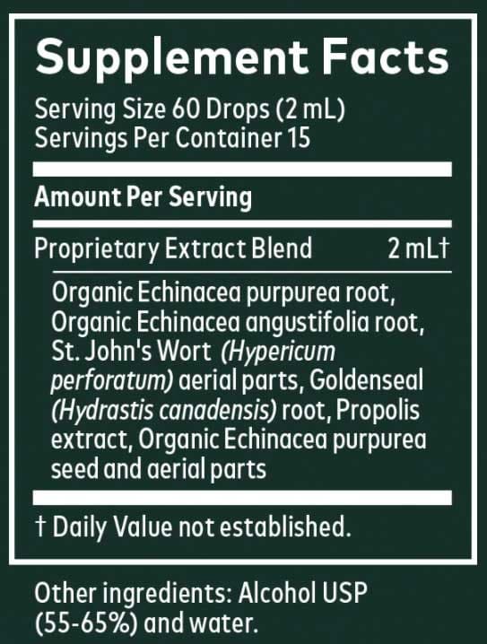 Gaia Herbs Echinacea Goldenseal Supreme Ingredients