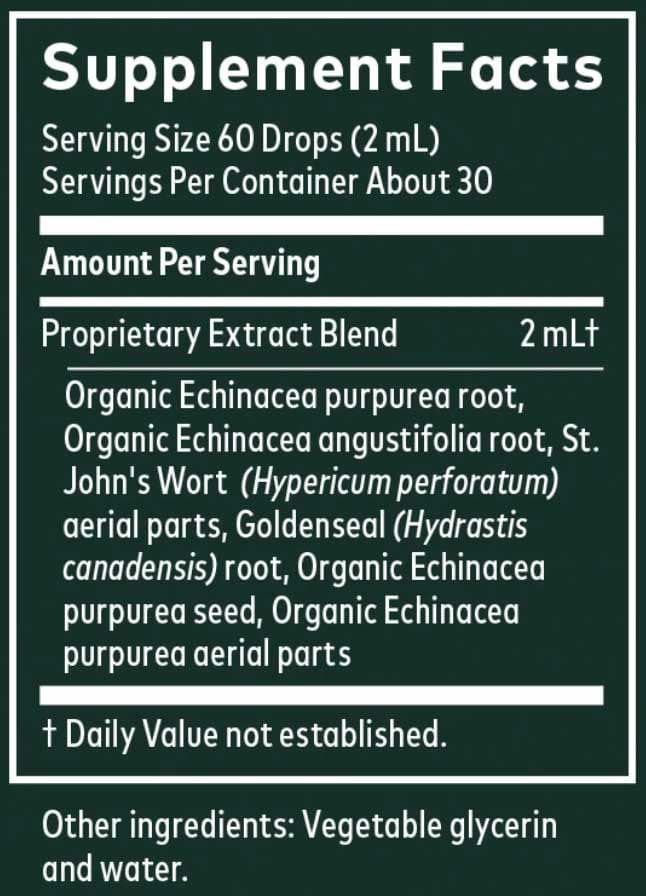 Gaia Herbs Echinacea Goldenseal Supreme, Glycerin Based (Alcohol-Free) Ingredients