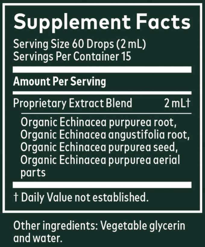 Gaia Herbs Echinacea Supreme, Glycerin Based (Alcohol Free) Ingredients