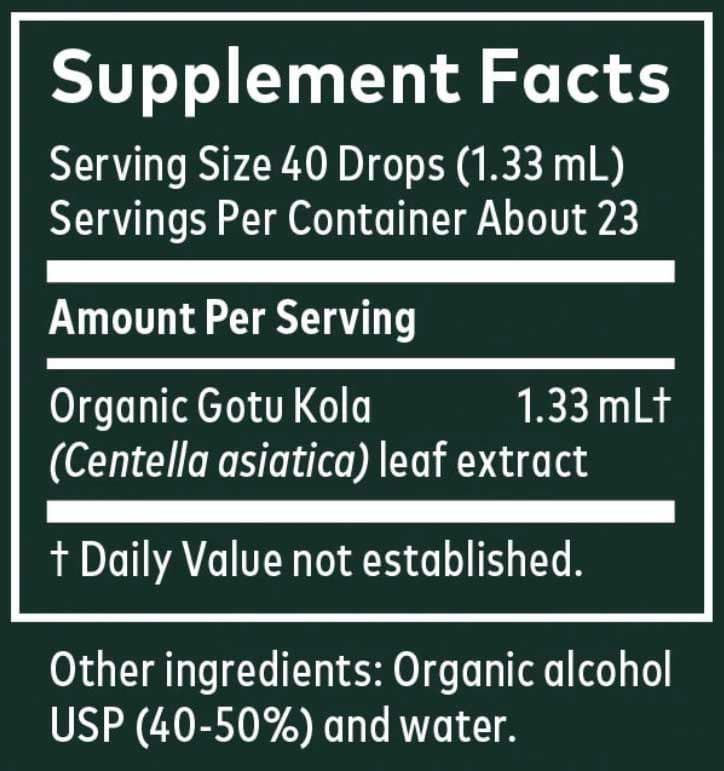 Gaia Herbs Gotu Kola Leaf Ingredients