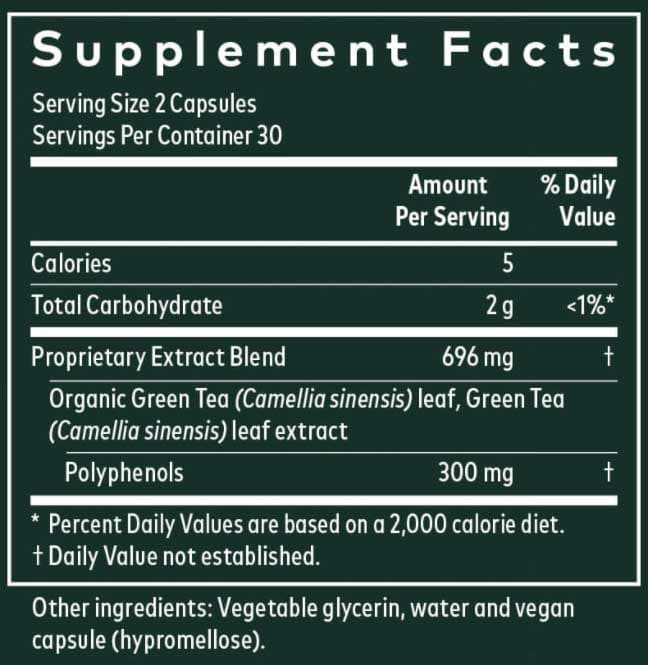 Gaia Herbs Green Tea Capsules Ingredients
