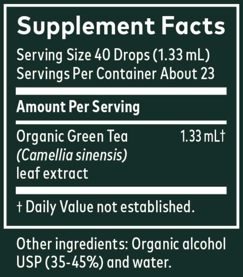 Gaia Herbs Green Tea Liquid Ingredients