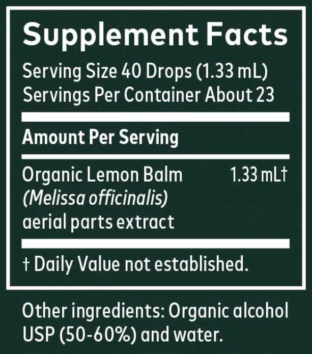 Gaia Herbs Lemon Balm Ingredients
