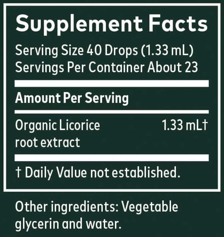 Gaia Herbs Licorice Root Alcohol-Free Ingredients