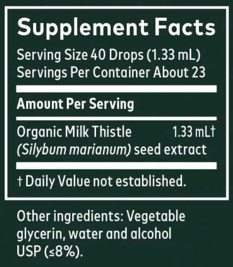 Gaia Herbs Milk Thistle Seed, Low Alcohol Ingredients