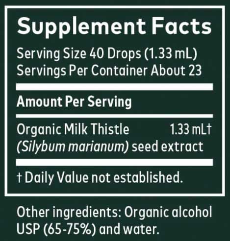 Gaia Herbs Milk Thistle Seed Ingredients