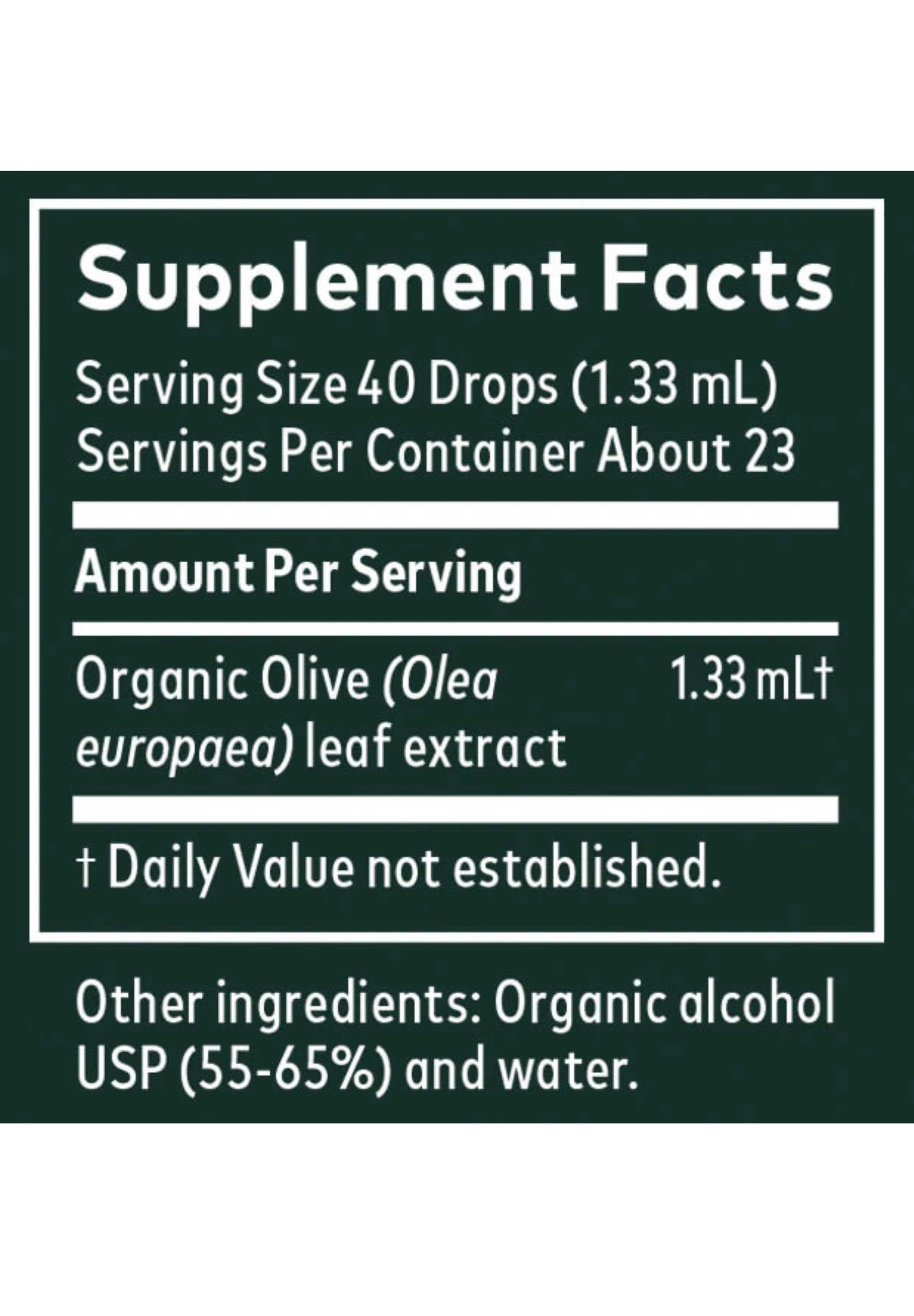 Gaia Herbs Olive Leaf Ingredients