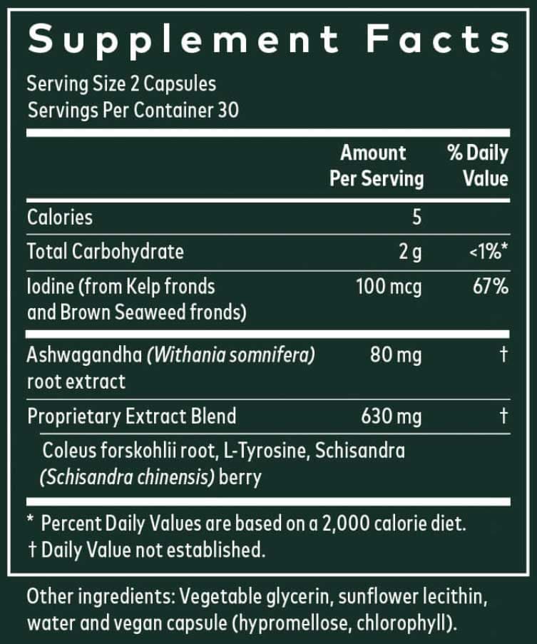 Gaia Herbs Thyroid Support Capsules Ingredients