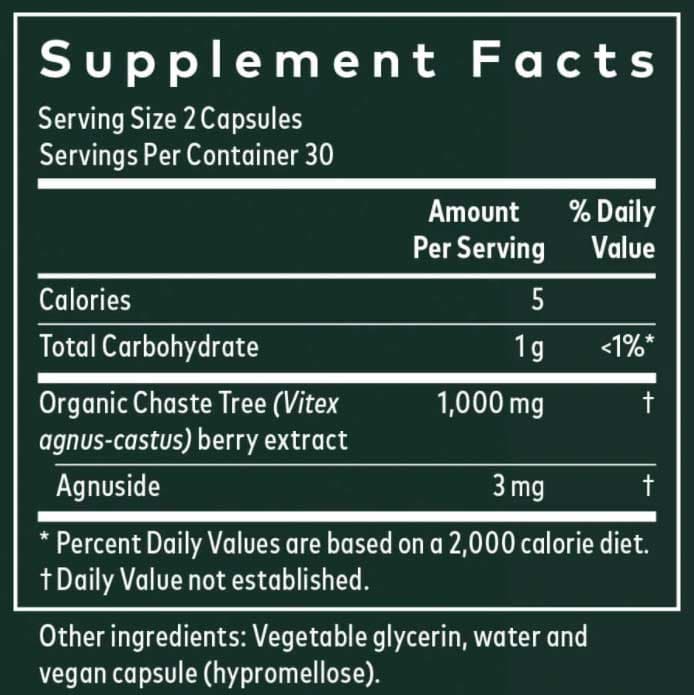 Gaia Herbs Vitex Berry Ingredients