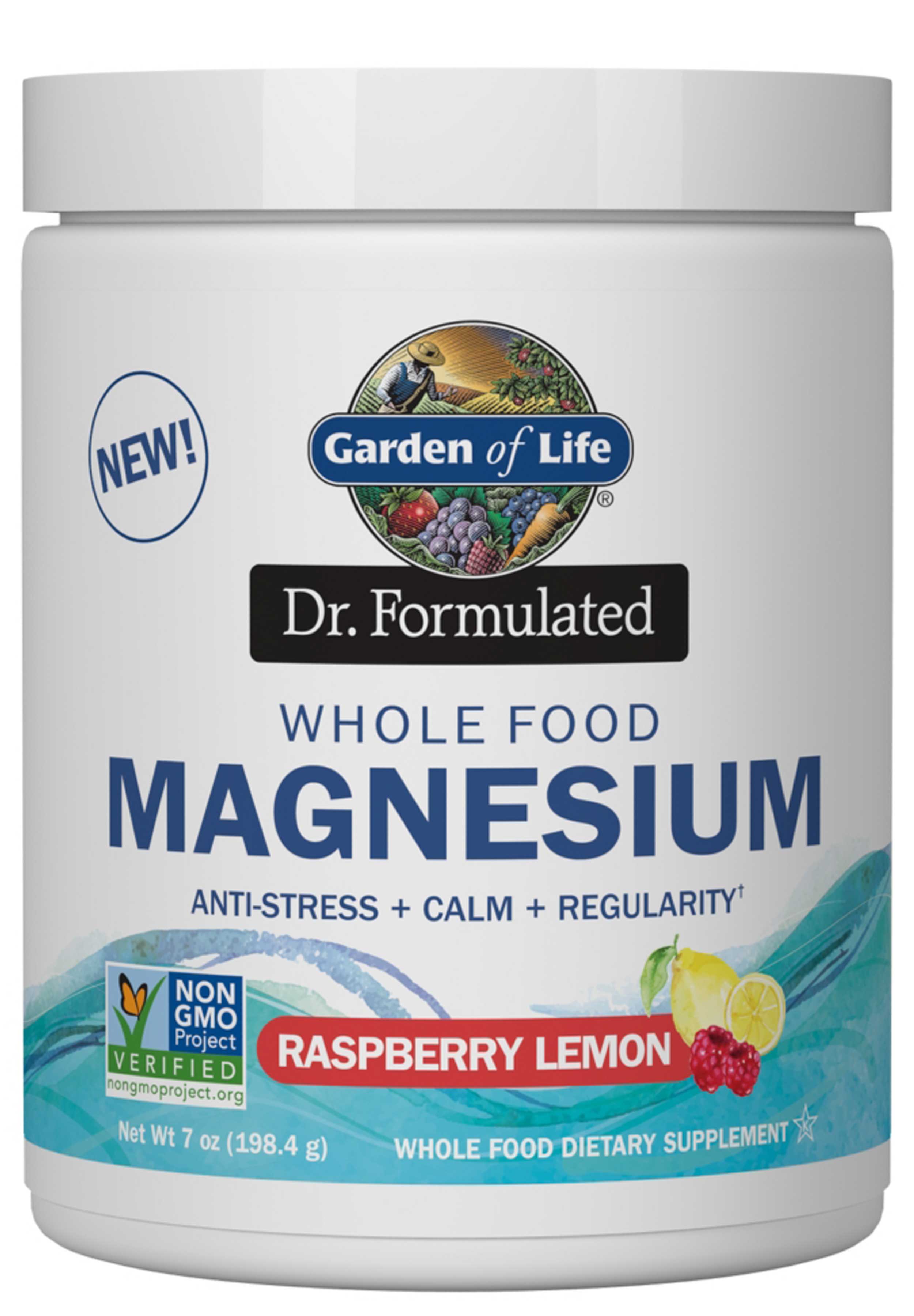 Garden of Life Dr. Formulated Whole Food Magnesium Raspberry-Lemon Powder