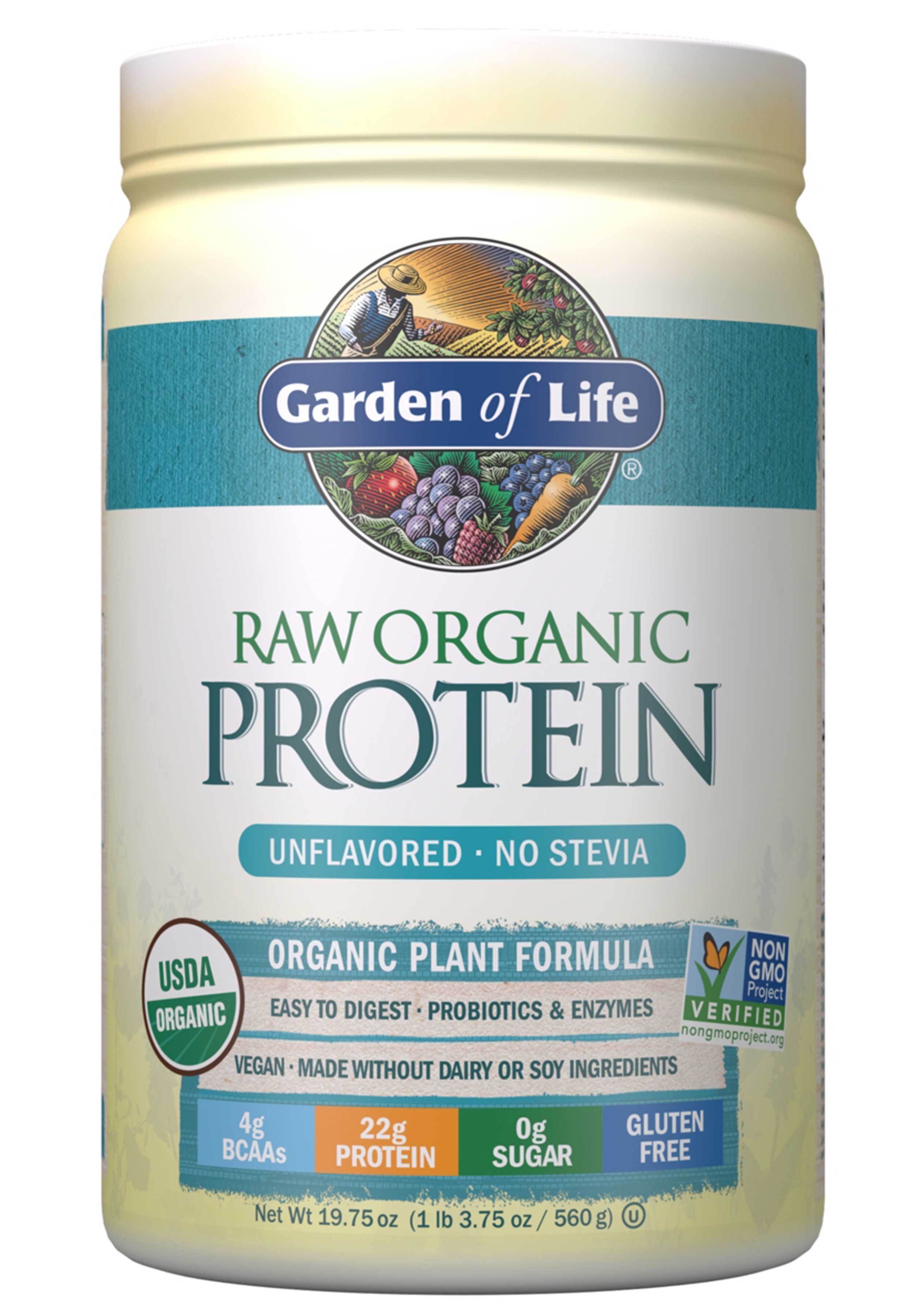 Garden of Life Raw Organic Protein Unflavored, No Stevia