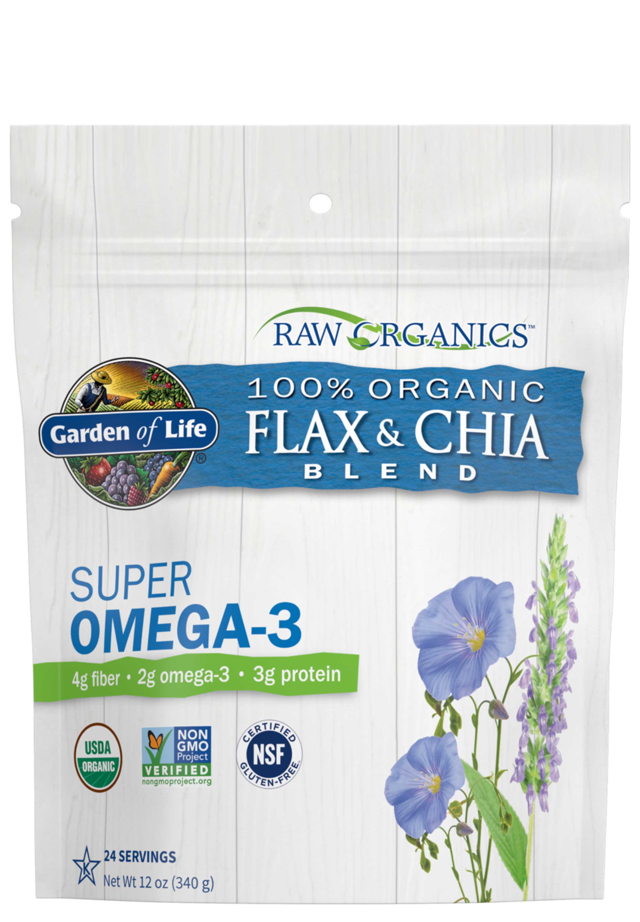 Garden of Life Raw Organics 100% Organic Flax and Chia Blend