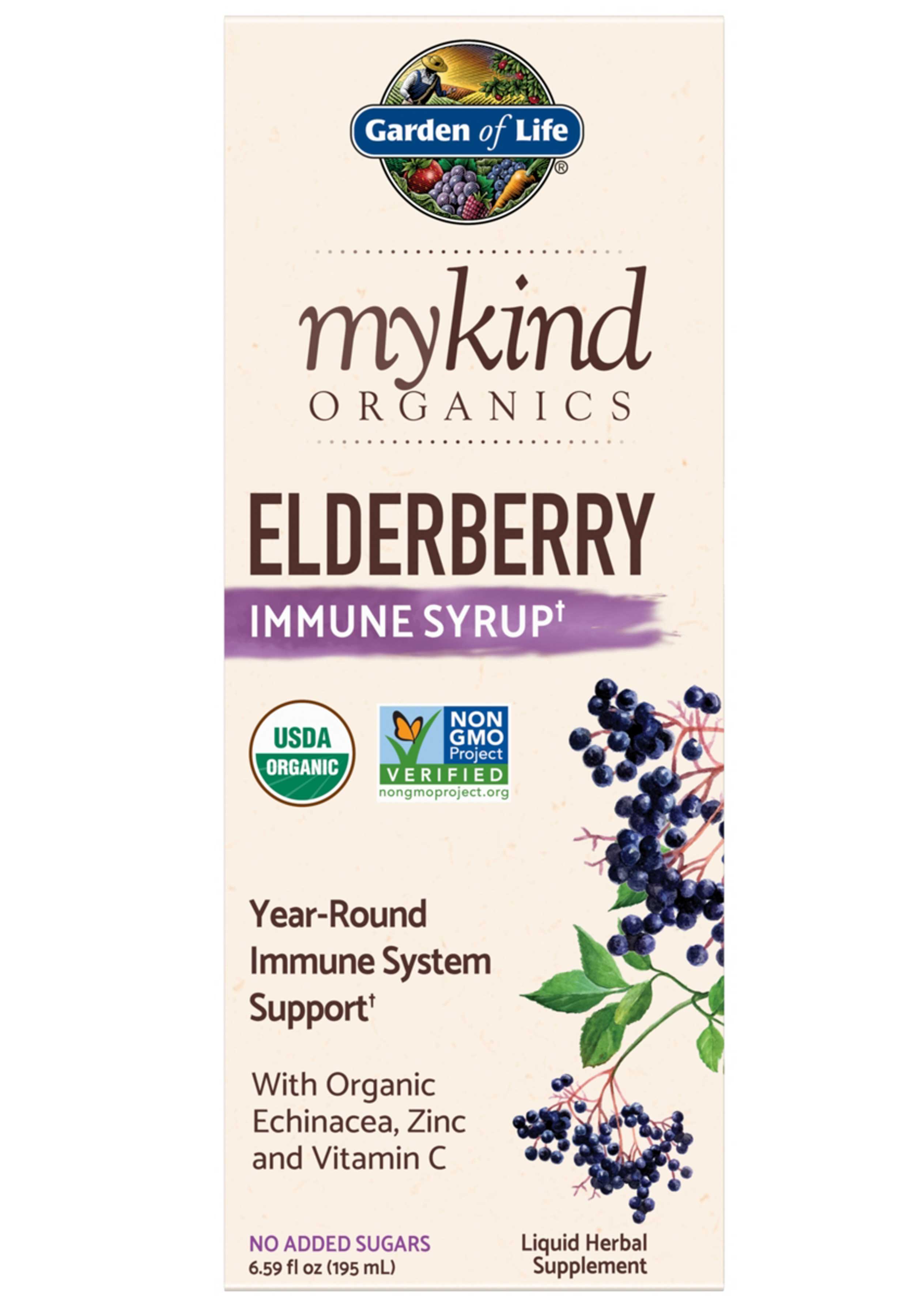 Garden of Life mykind Organics Elderberry Immune Syrup