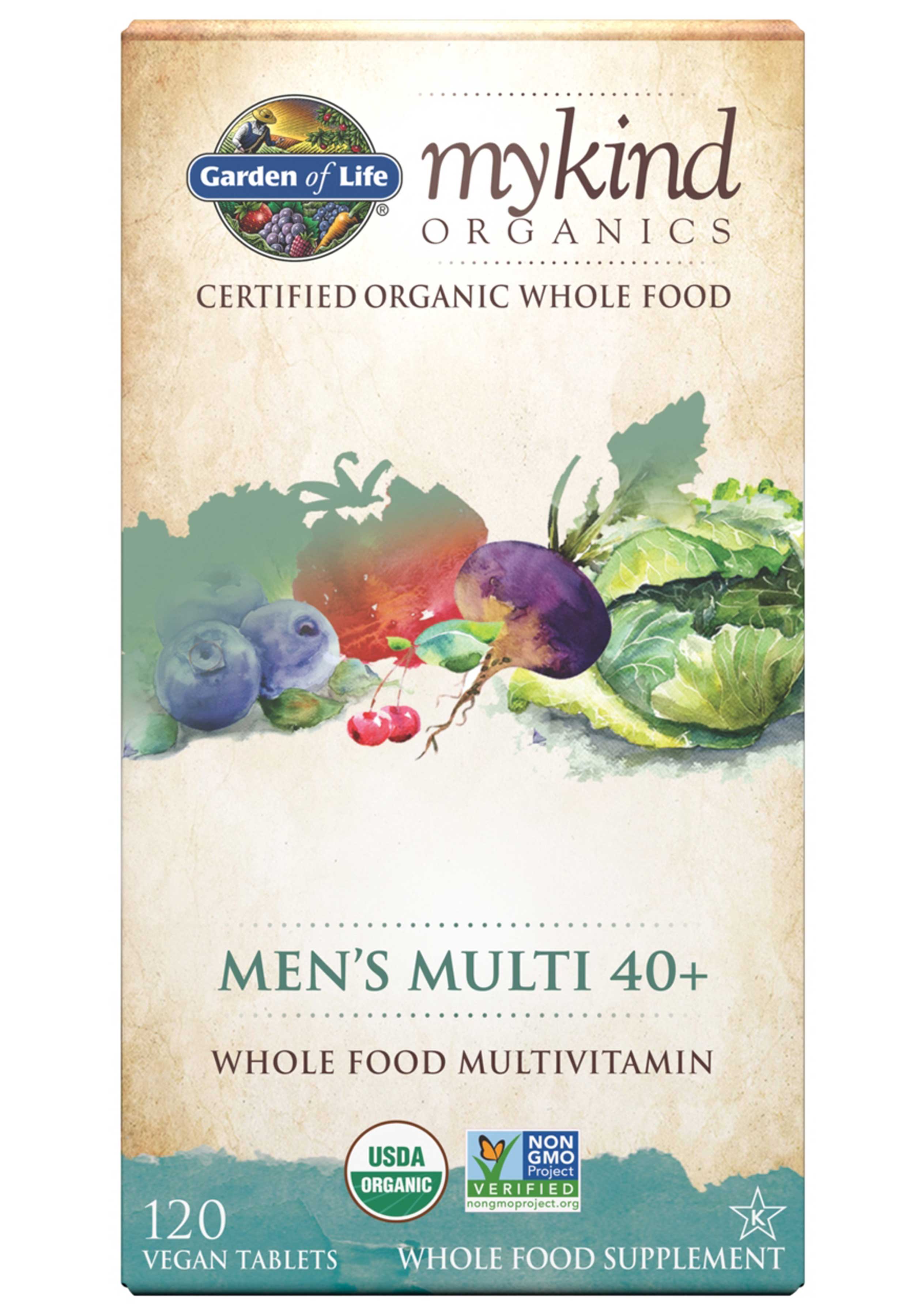 Garden of Life mykind Organics Men's Multivitamin 40+