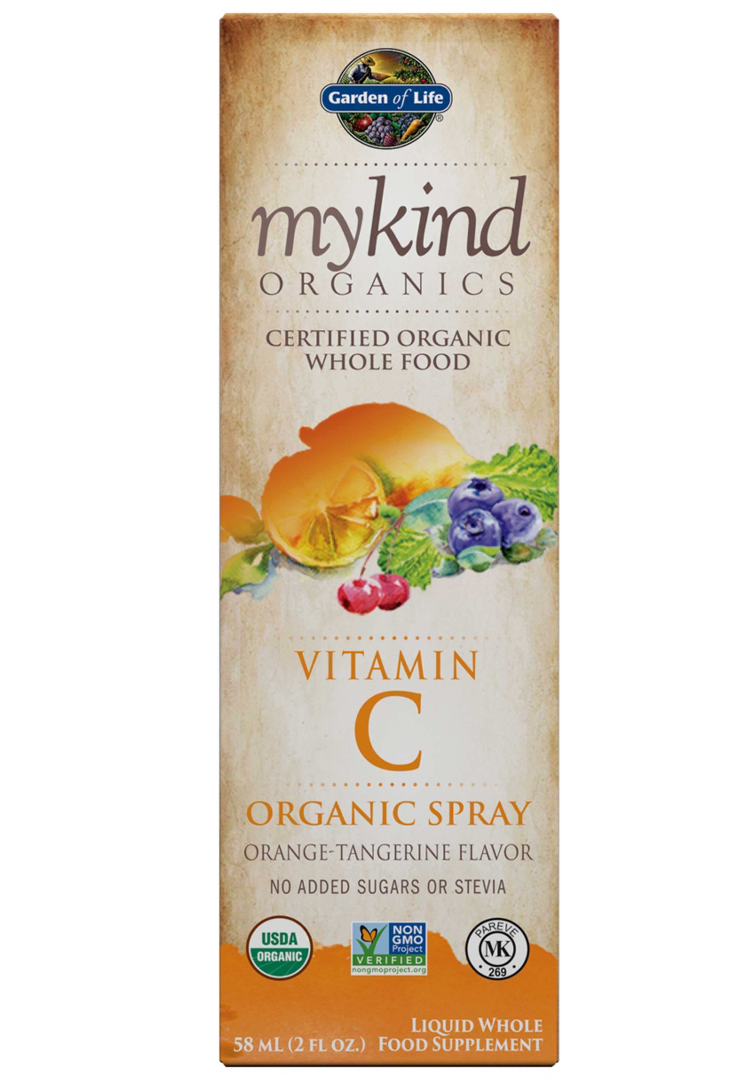 Garden of Life mykind Organics Vitamin C Organic Spray Ingredients