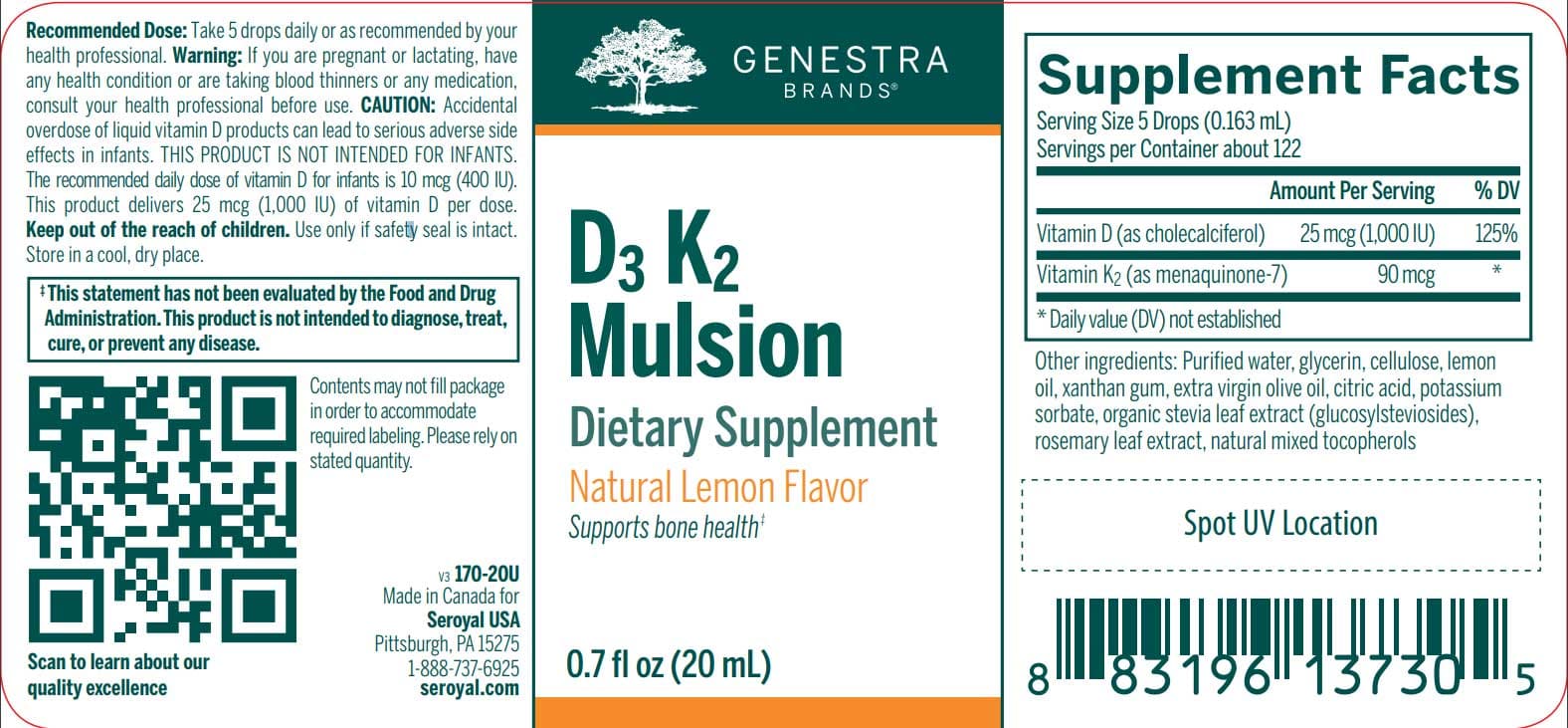 Genestra Brands D3 K2 Mulsion Label