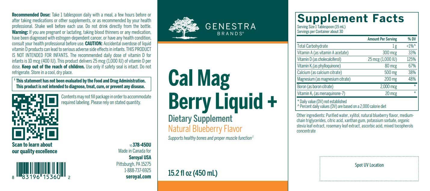 Genestra Brands Cal Mag Berry Liquid + Label
