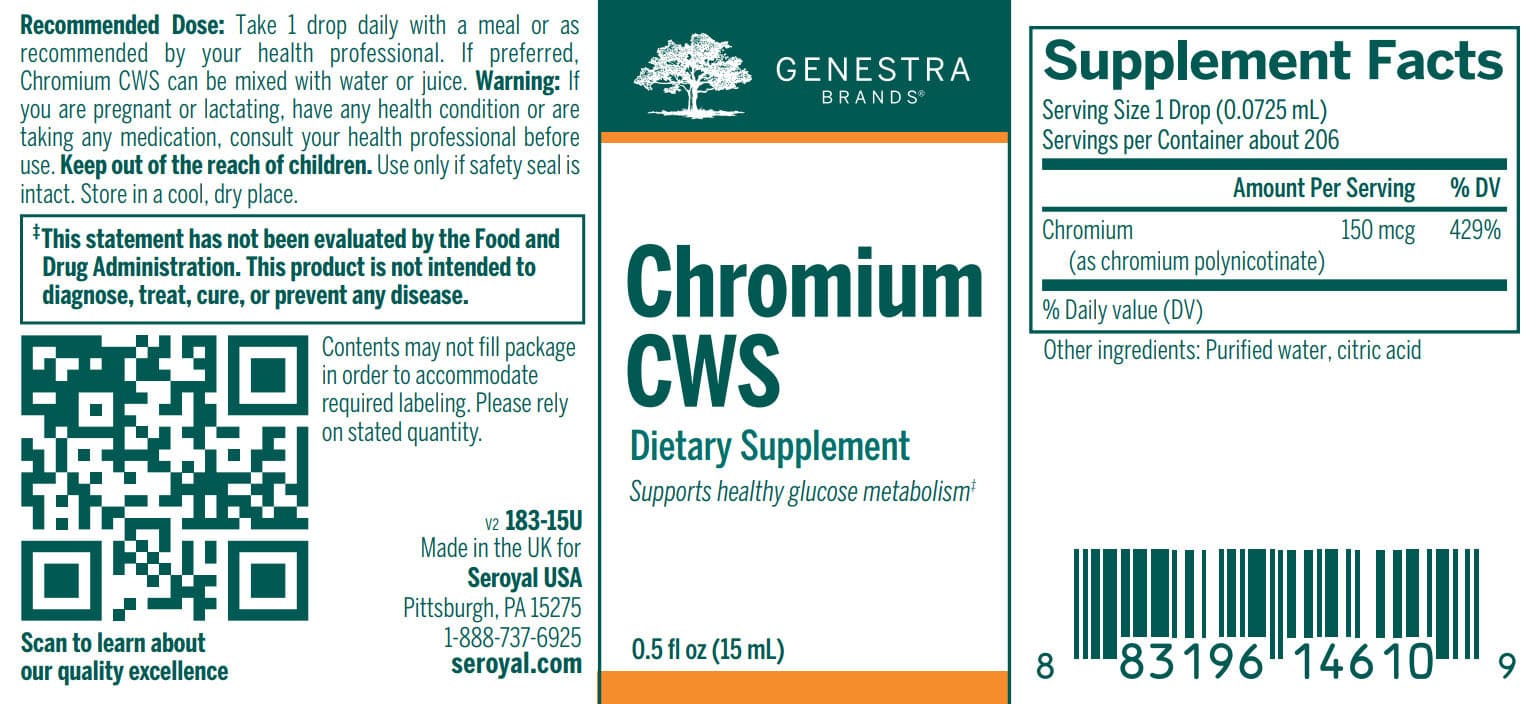 Genestra Brands Chromium CWS Label