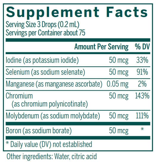 Genestra Brands Trace Mineral Complex CWS Ingredients