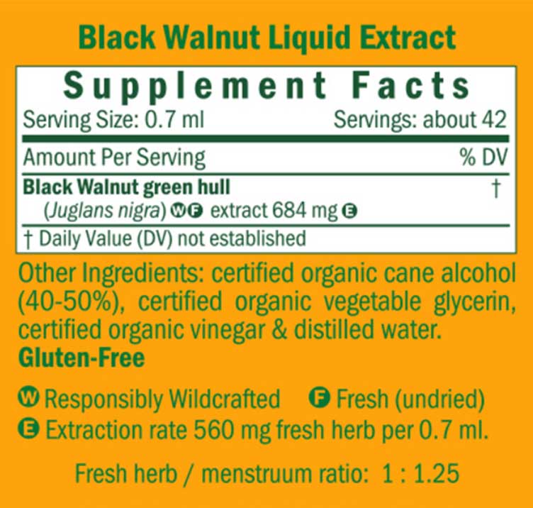 Herb Pharm Black Walnut Ingredients