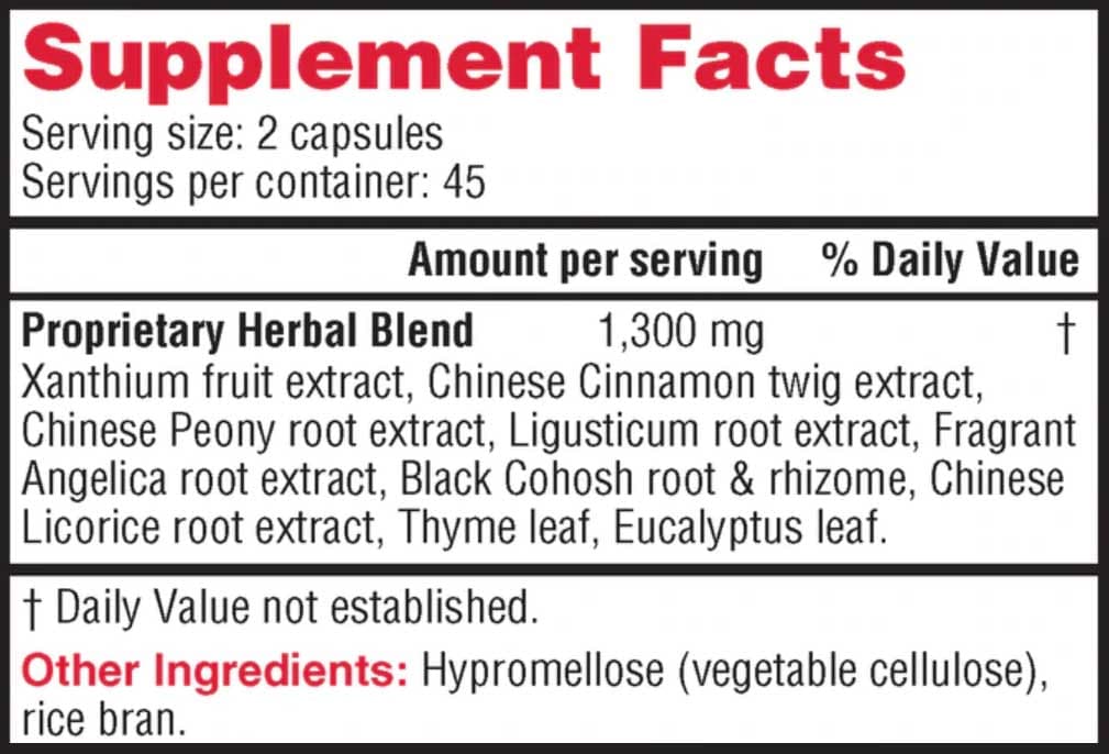 Health Concerns Nasal Caps 2 Ingredients