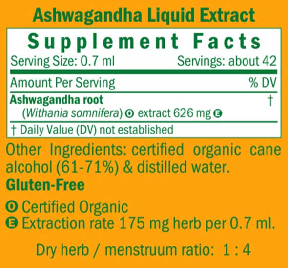 Herb Pharm Ashwagandha Ingredients