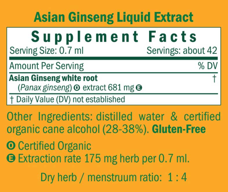 Herb Pharm Asian Ginseng Ingredients