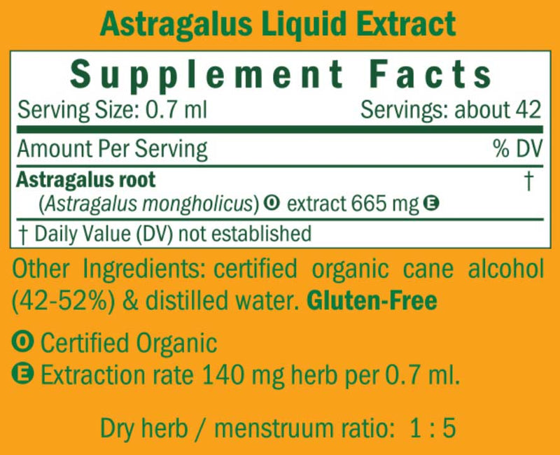 Herb Pharm Astragalus Ingredients