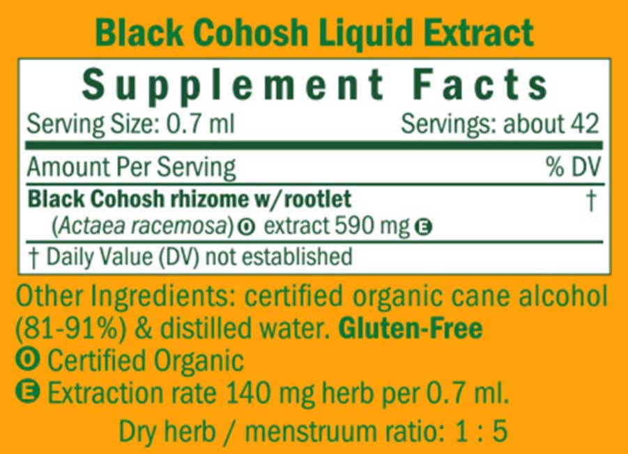 Herb Pharm Black Cohosh Ingredients