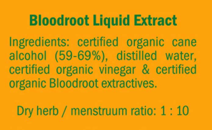 Herb Pharm Bloodroot Ingredients