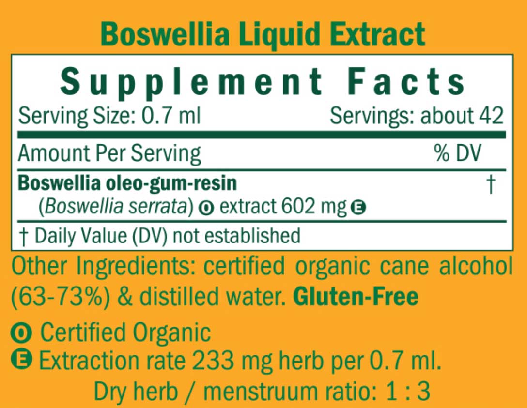 Herb Pharm Boswellia Ingredients