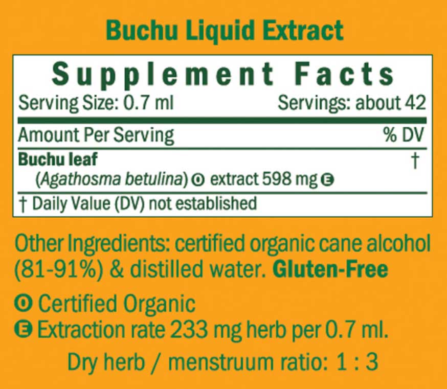 Herb Pharm Buchu Ingredients