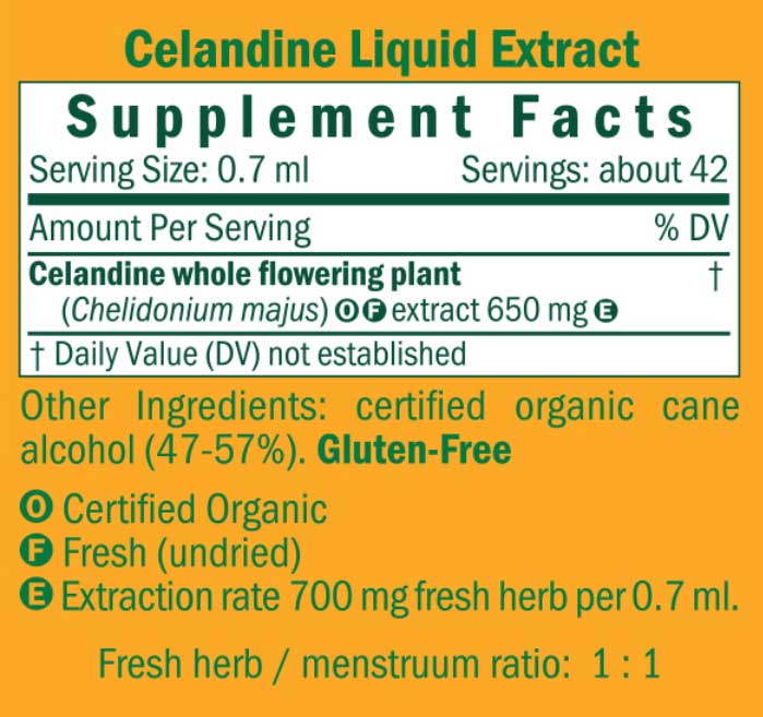 Herb Pharm Celandine Ingredients