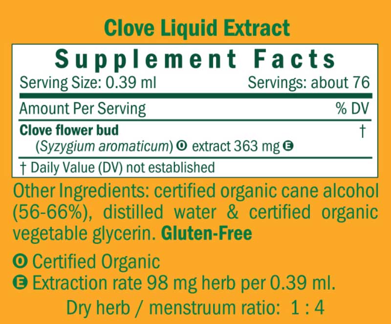 Herb Pharm Clove Ingredients