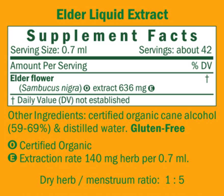 Herb Pharm Elder Ingredients