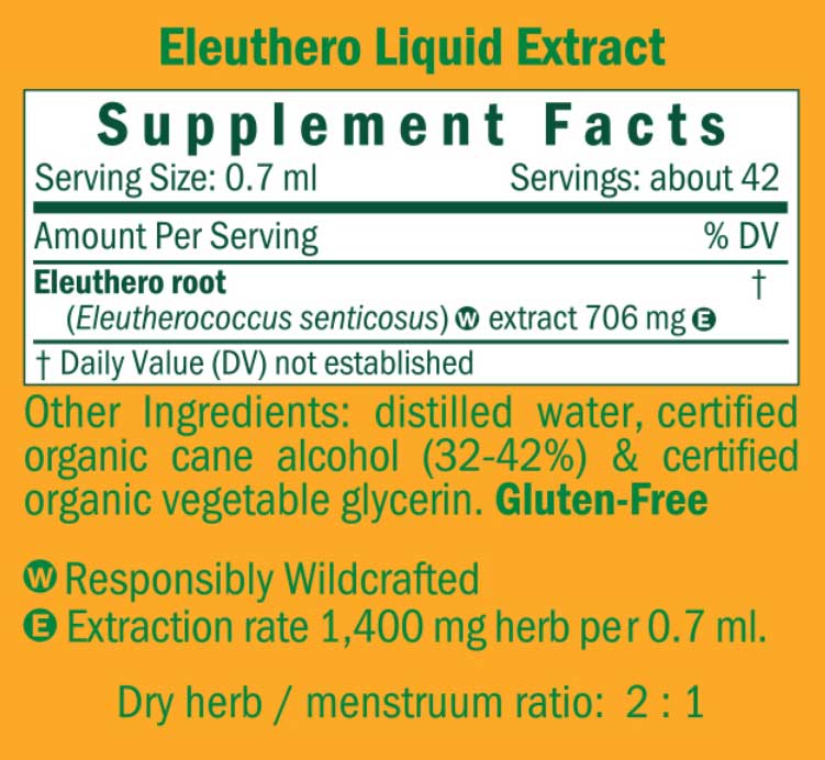 Herb Pharm Eleuthero Ingredients