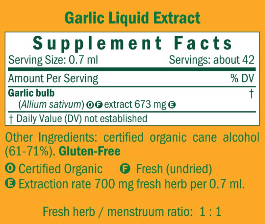 Herb Pharm Garlic Ingredients