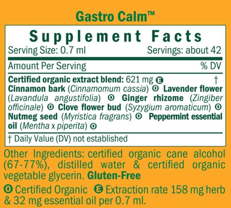 Herb Pharm Gastro Calm Ingredients