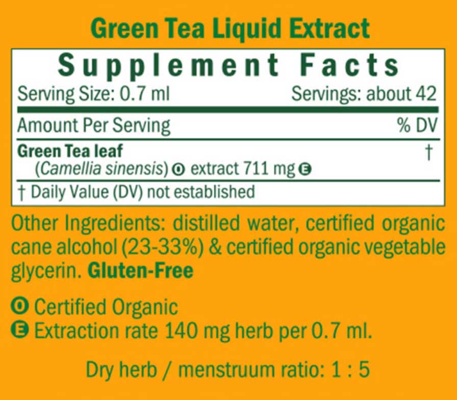 Herb Pharm Green Tea Ingredients
