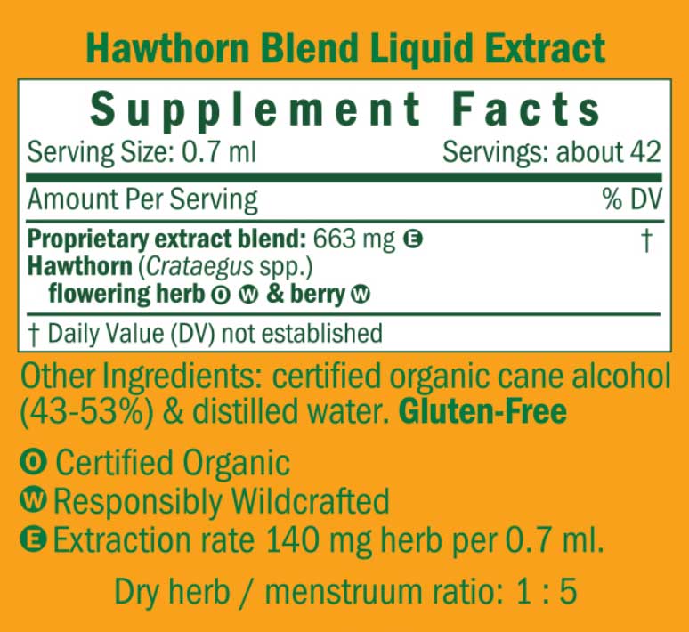 Herb Pharm Hawthorn Blend Ingredients
