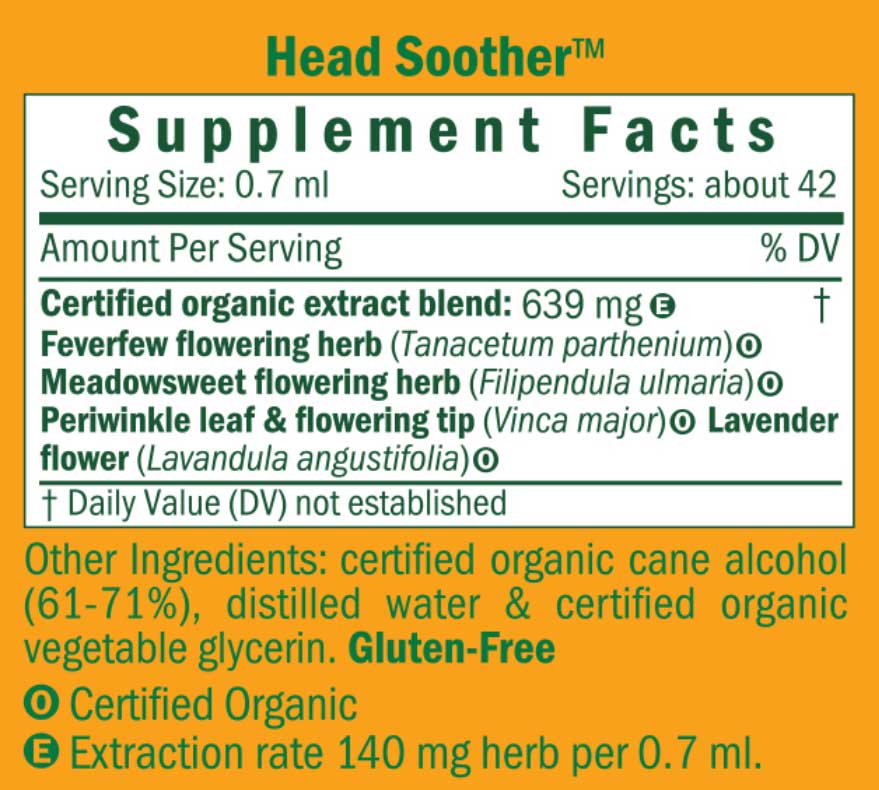 Herb Pharm Head Soother Ingredients