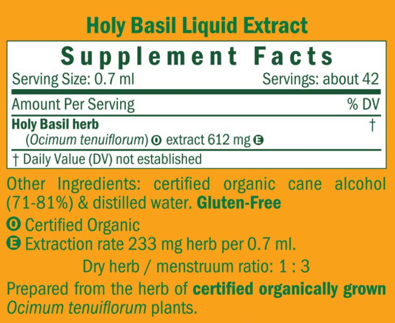 Herb Pharm Holy Basil Ingredients