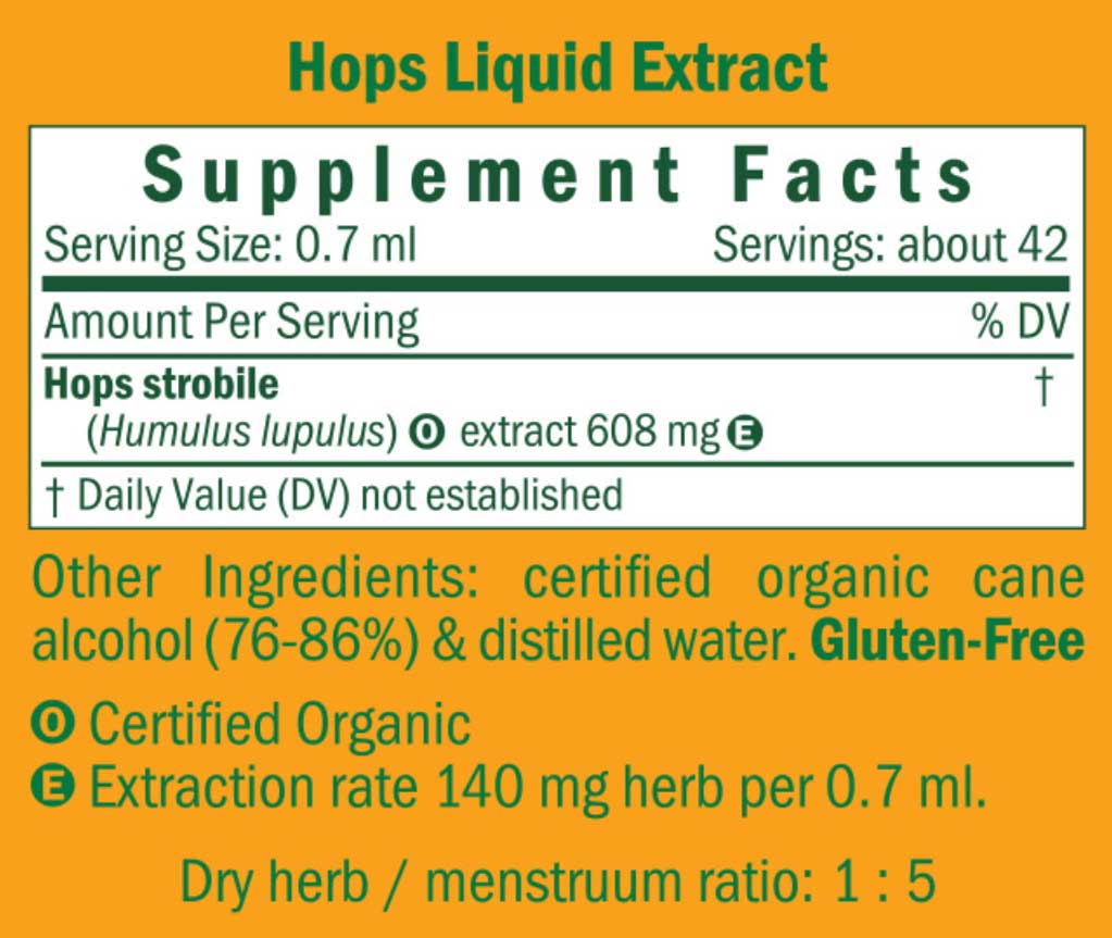 Herb Pharm Hops Ingredients