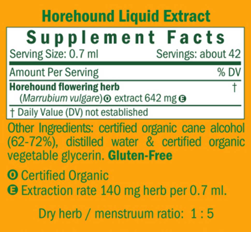 Herb Pharm Horehound Ingredients