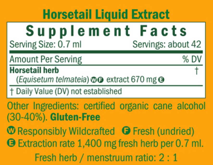 Herb Pharm Horsetail Ingredients