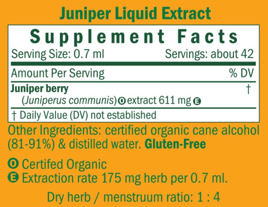 Herb Pharm Juniper Ingredients