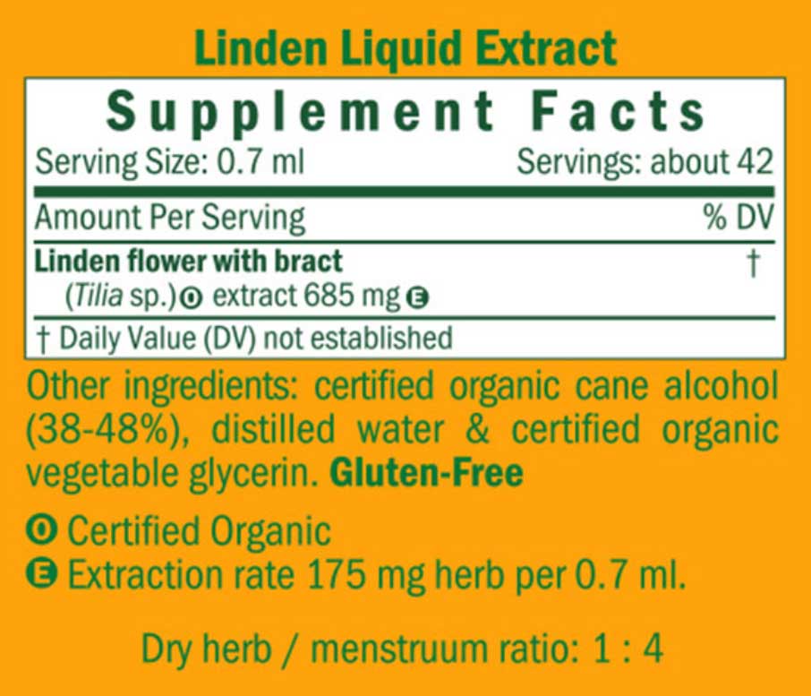 Herb Pharm Linden Ingredients